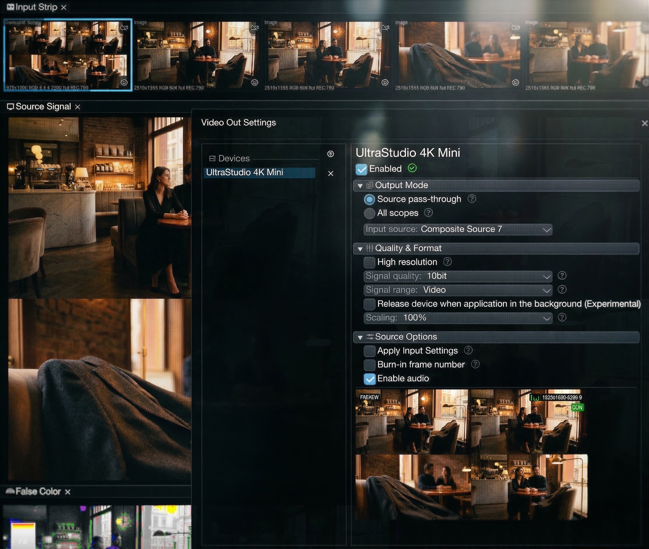 SDI output routing in OmniScope