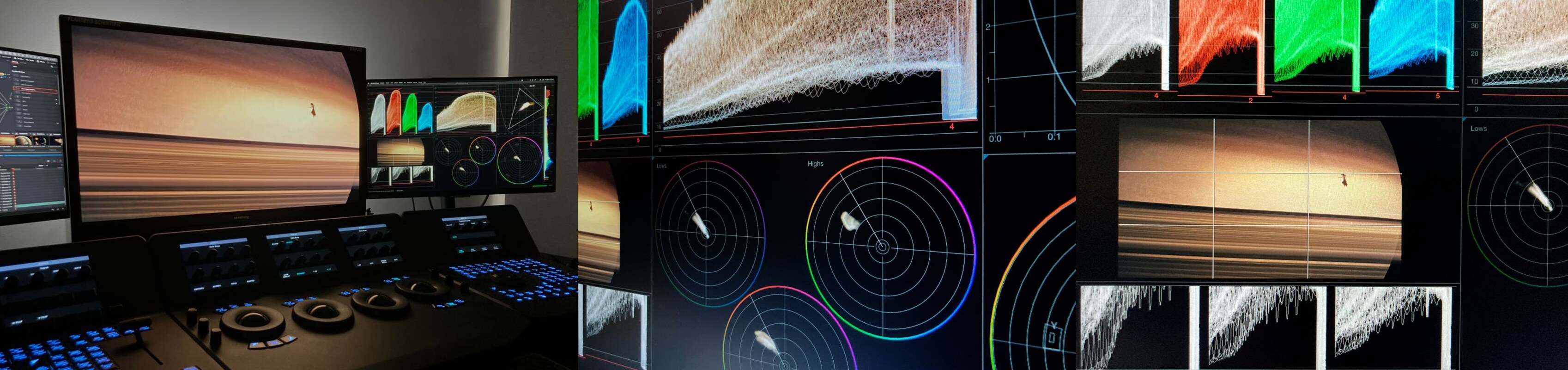 Scope analysis stills from Hootan Haghshenas's grading workflow