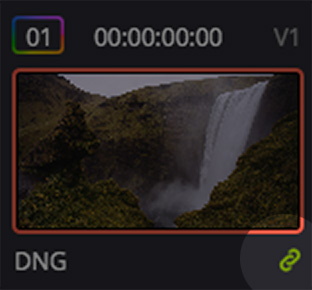 Link icon means that the clip belongs to group
